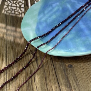 天然石榴石2 4mm切面圆珠整串手工DIY串珠饰品配件半成品X240