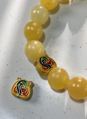 保色铜镀18K金古法滴油隔珠手工diy手链项链配珠饰品材料LH1501