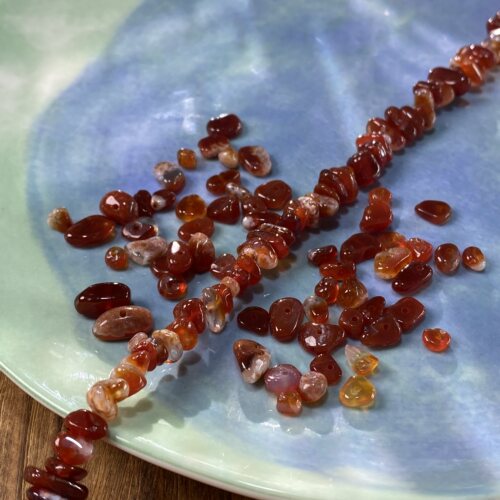 天然老矿红玛瑙5*8mm有孔碎石串珠diy手工串珠饰品配件材料X434
