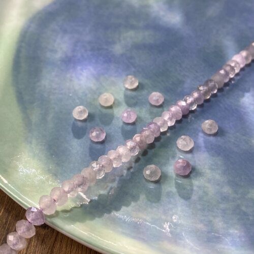 天然紫玉4*6mm切面算盘珠散珠子手工diy串珠手链饰品配件材料X103