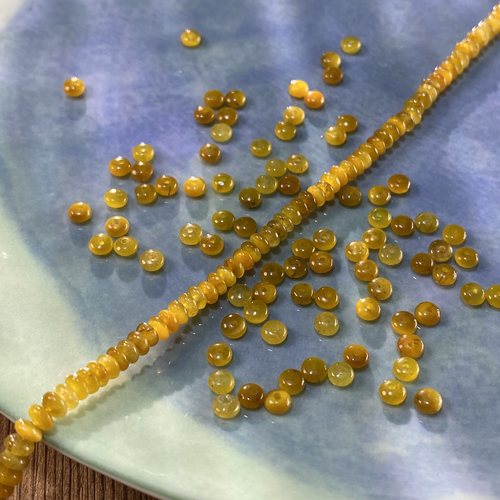 天然金虎眼4*2mm算盘珠散珠手工diy串珠手链项链饰品配件材料S837