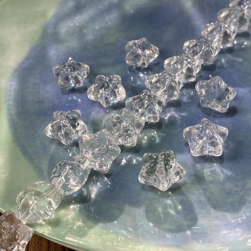 透明K9玻璃16*15mm牵牛花珠散珠手工diy串珠项链饰品配件材料X195