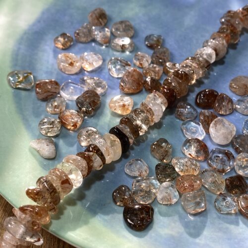天然黑金超七9*4mm碎石隔片散珠手工diy串珠手链项链饰品配件S810
