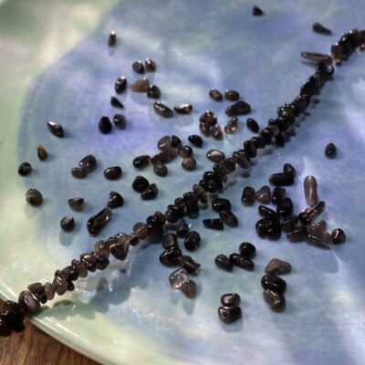 天然银曜石3*5mm有孔碎石手工diy串珠手链项链饰品配件材料S961