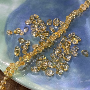 橘黄色烤色K9玻璃5*8mm有孔碎石串珠diy手工串珠饰品配件材料X24