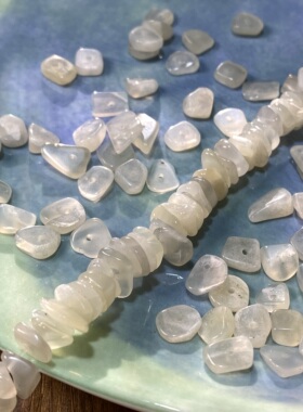 天然白月光8*3mm碎石隔片珠散珠手工diy串珠手链项链饰品配件S806