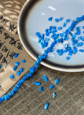 合成蓝松石3*5mm有孔碎石散珠串珠diy手工串珠饰品配件材料X992