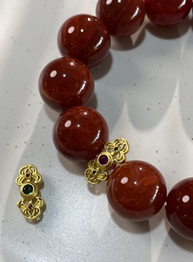 保色铜镀18K金镶嵌宝石金刚杵手工diy手链项链配珠饰品材料LH1547