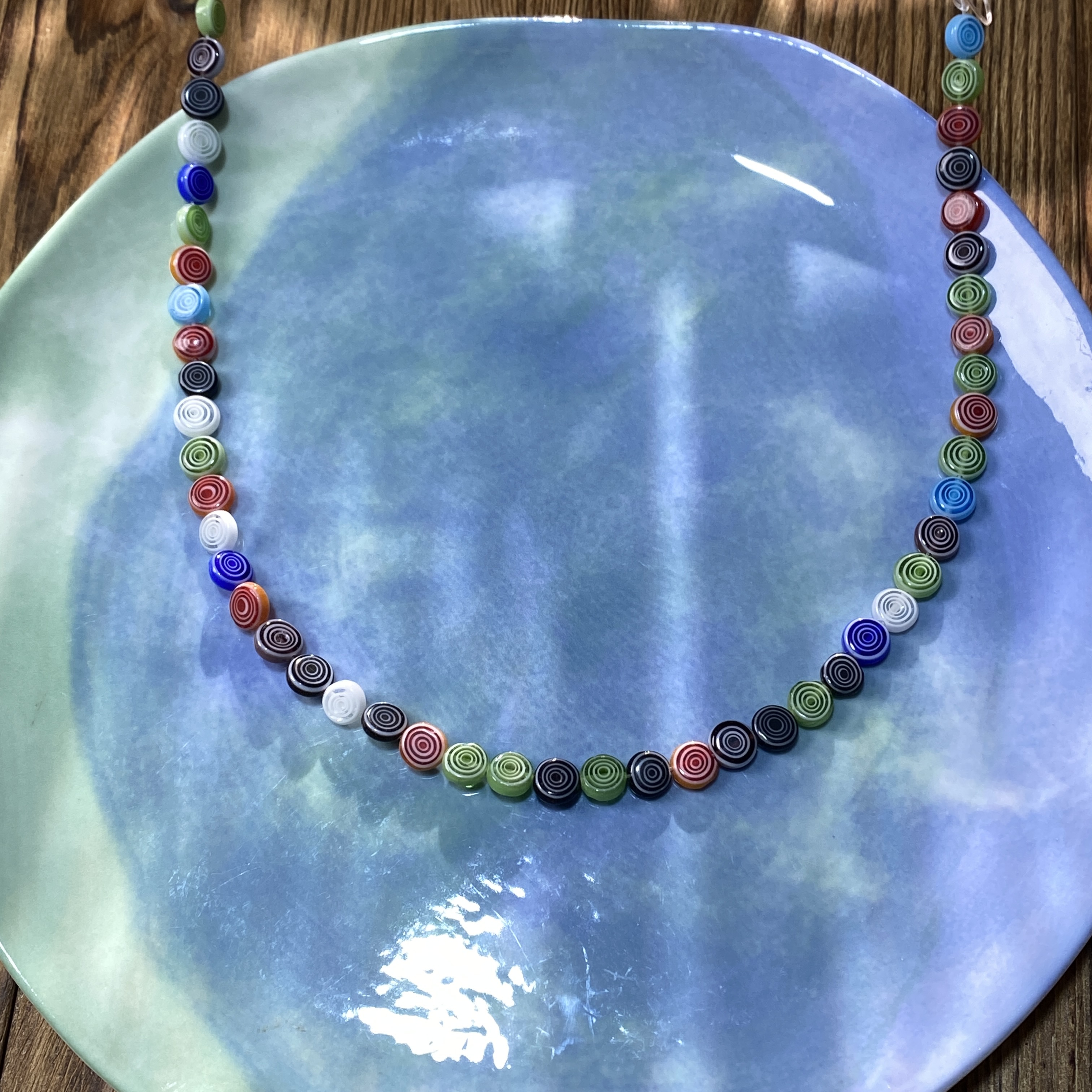 彩色棒棒糖琉璃7*2圆片珠散珠子手工diy串珠手链项链饰品配件S826