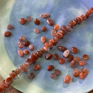 天然红玛瑙6 10mm有孔碎石手工diy串珠手链项链饰品配件材料S340