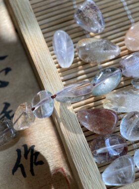 天然绿幽灵随形珠8*10mm异形珠diy串珠手链项链饰品配件材料S269