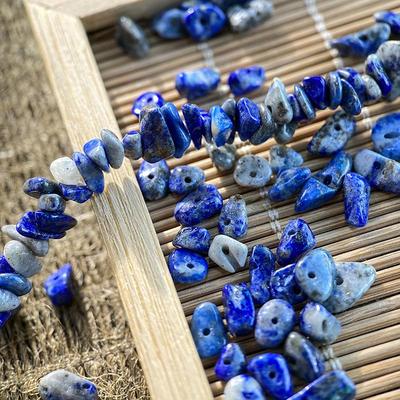 人工烤色青金3*5mm有孔碎石手工diy串珠手链项链饰品配件材料S119