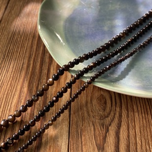 天然黑蝶贝珠4 6mm散圆珠手工diy串珠手链项链饰品配件材料S302