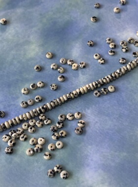 天然斑点石2*4mm算盘珠隔片手工diy串珠手链项链饰品配件材料S363