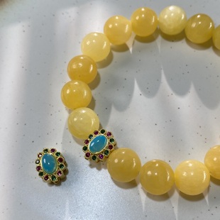 保色铜镀18K金镶嵌宝石隔珠手工diy手链项链配珠饰品材料LH1555