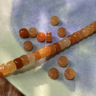 天然红东陵4*7mm药片珠散珠手工diy串珠手链项链饰品配件材料S568