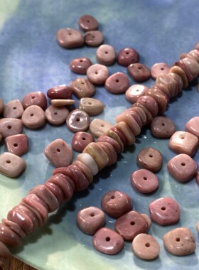 天然红纹石8*3mm碎石隔片散珠子手工diy串珠手链项链饰品配件S812