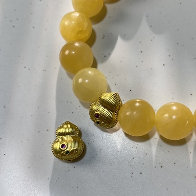 保色铜镀18K金镶嵌钻石隔珠手工diy手链项链配珠饰品材料LH1581