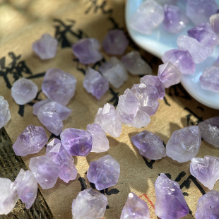 天然紫水晶原石碎石5-15mm散珠手工diy串珠手链项链饰品配件S227