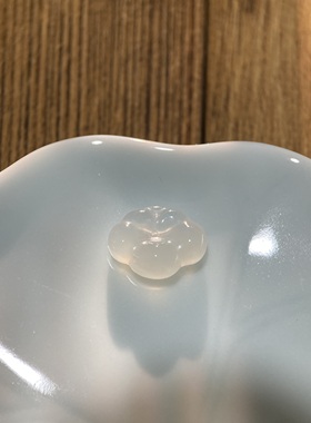 天然白玛瑙如意锁14*5mm跑环玉髓项链吊坠手工diy饰品配件S862
