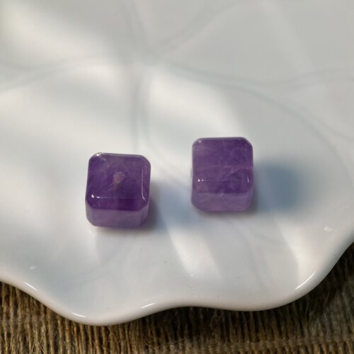 天然深紫水晶10*10mm方糖珠散珠手工diy串珠项链饰品配件材料X986