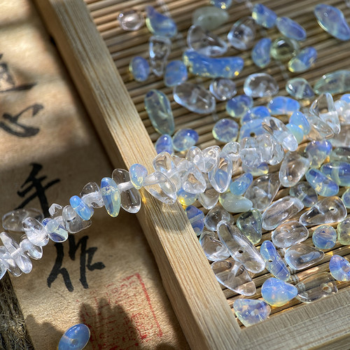 合成蓝蛋白3*5mm有孔碎石手工diy串珠子手链项链饰品配件材料S244