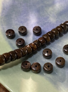 天然古铜灰4*7mm药片珠散珠手工diy串珠手链项链饰品配件材料S567