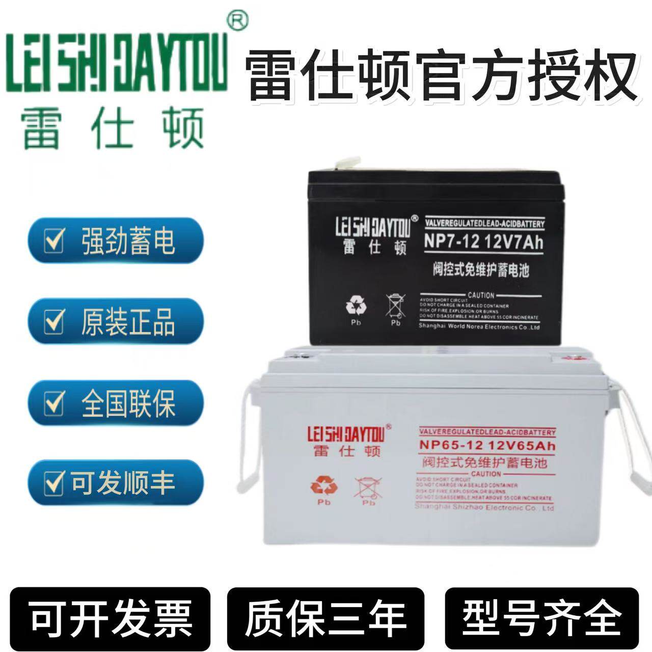 雷仕顿蓄电池NP12V7AH12AH65AH20AH38AH-100AH/UPS直流屏消防应急