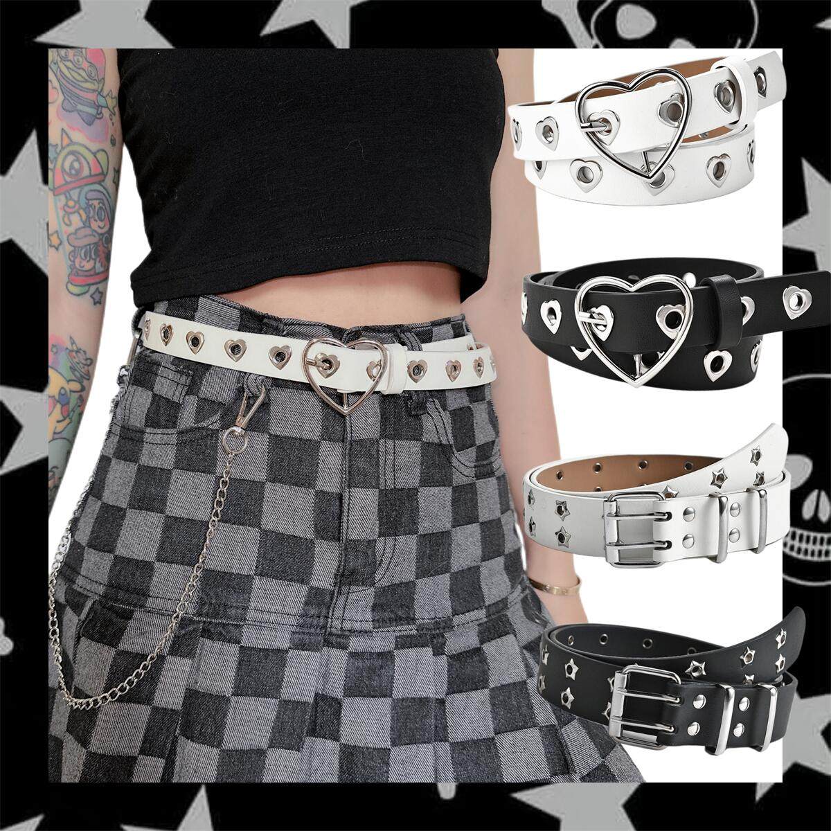 Y2K千禧辣妹INS风潮亚比个性潮流街头铆钉金属腰链腰带PU皮带,服饰配件/皮带/帽子/围巾,腰带/皮带/腰链,淘宝优惠券,粉丝福利购,淘宝优惠卷