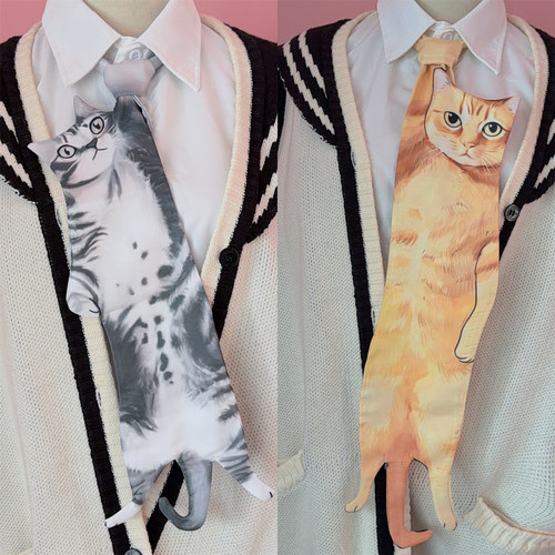 立体3D小众个性猫咪领带