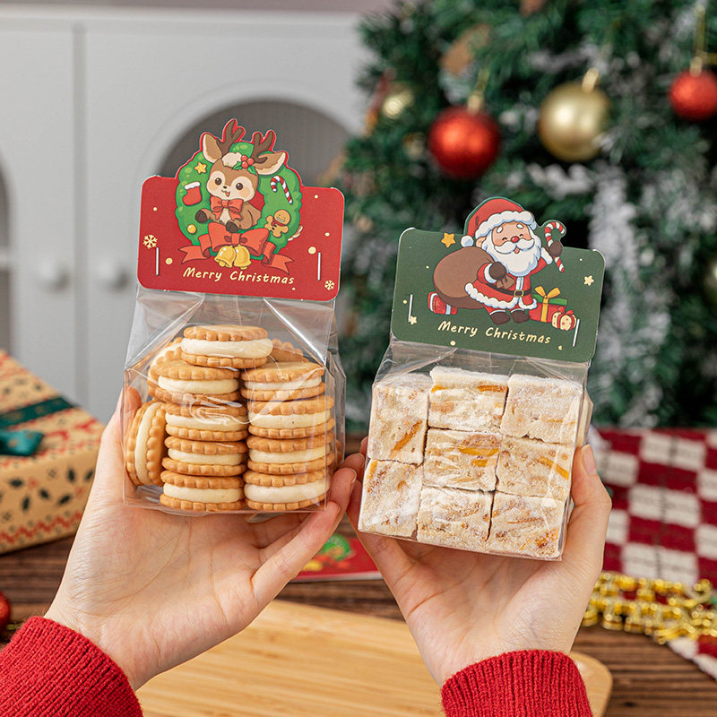 饼干包装袋圣诞糖果雪花酥烘焙食品级太妃子甜品的糯米船分装机封