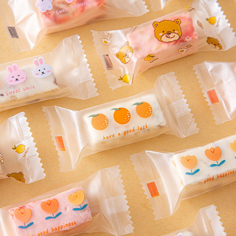 牛轧糖机封袋包装烘焙加厚咖啡糖太妃软杏仁一次性奶糕透明雪花酥