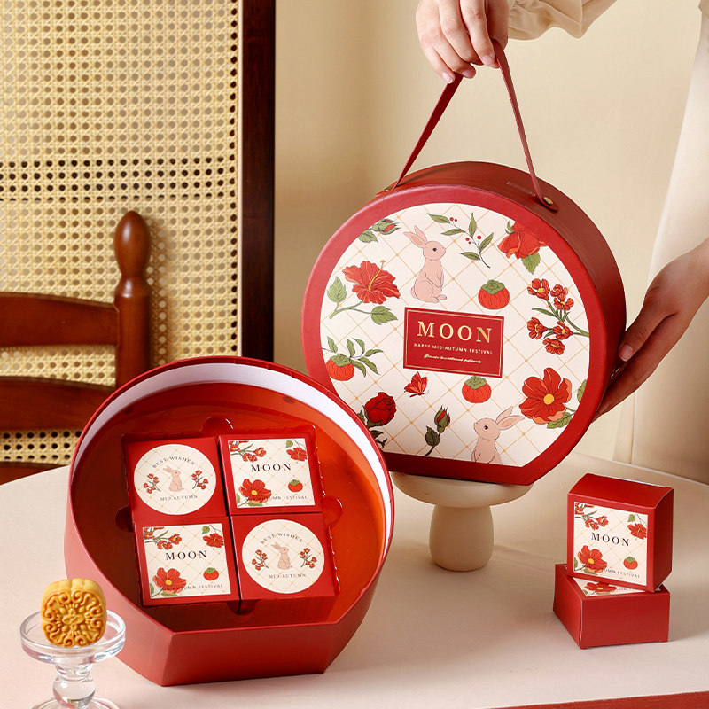 月饼礼盒2025新款中秋节兔子独立6个装8粒蛋黄酥绿豆糕点包装空