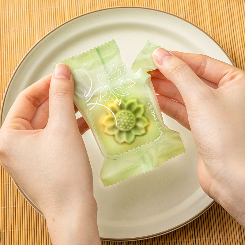 绿豆糕包装袋独立打包机封自带托小一次性盒食品级烘焙点迷你冰皮