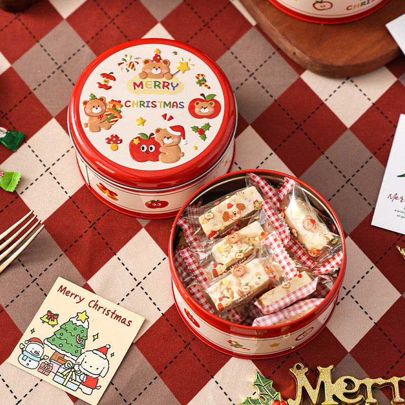 圣诞礼盒糖果空小熊卡通可爱高级感档生日伴手曲奇饼干包装平安夜
