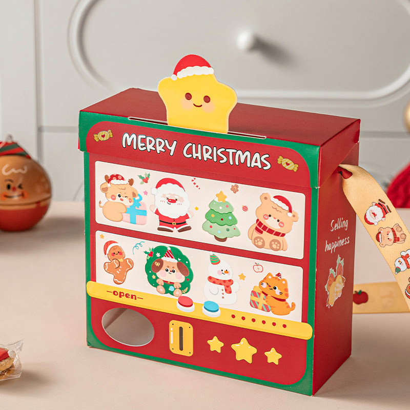 圣诞节空礼盒子手提送人礼物品创意可爱卡通儿童曲奇饼干包装烘焙