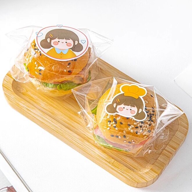 汉堡包包装袋子一次性食品级透明