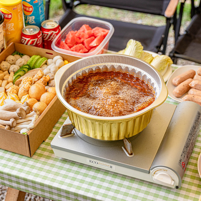 一次性火锅锅具卡式炉专用一套户外2025新款免洗锡纸露营加厚家用