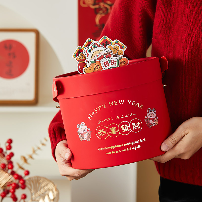 新年礼物盒喜糖拉菲草伴手礼糖果2025新款结婚包装生日专用批发空