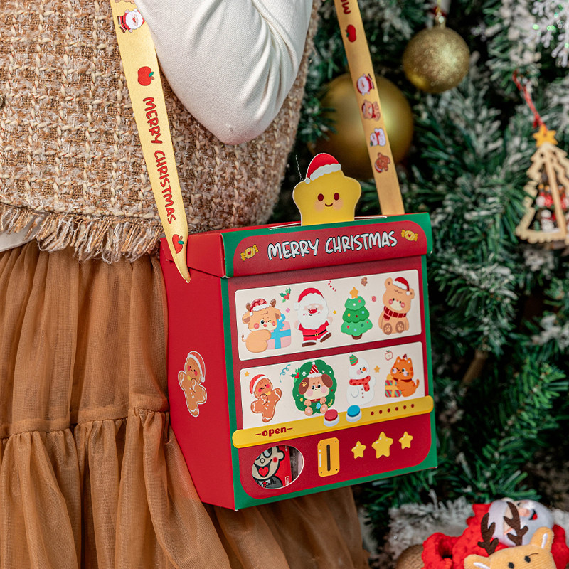 圣诞节空礼盒子手提送人礼物品创意可爱卡通儿童曲奇饼干糖果烘焙