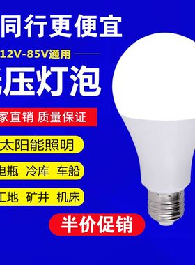 轮船低压led灯泡12V24V36V电瓶灯泡E27螺口太阳能户外防水低压泡