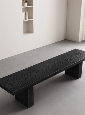 现代简约实木餐凳入户换鞋凳客厅家用休息凳床尾凳休闲创意长板凳