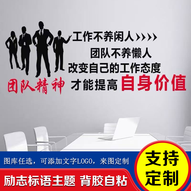 公司企业文化装饰励志标语墙贴墙面背景墙办公室文字壁纸贴纸贴画