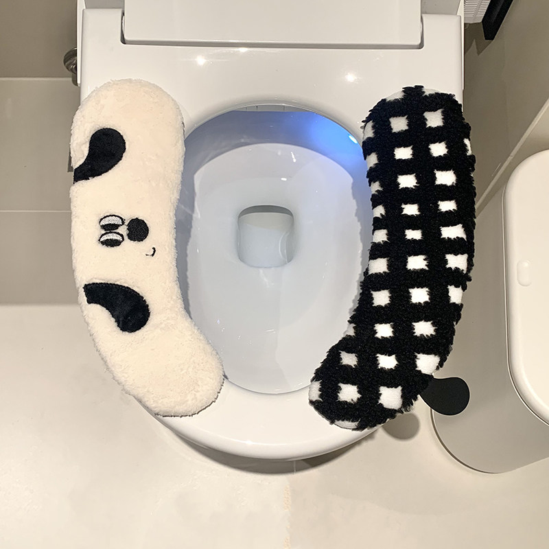 家用马桶坐垫冬季粘贴式毛绒加厚保暖马桶套圈卫生间带提手坐便垫,家庭/个人清洁工具,马桶套/马桶座圈,淘宝优惠券,粉丝福利购,淘宝优惠卷