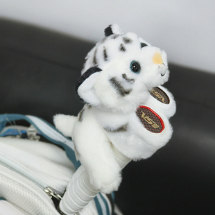 饰柄套手柄玩偶老虎毛绒公仔挂饰创意周边礼物 羽毛球拍挂件握把装