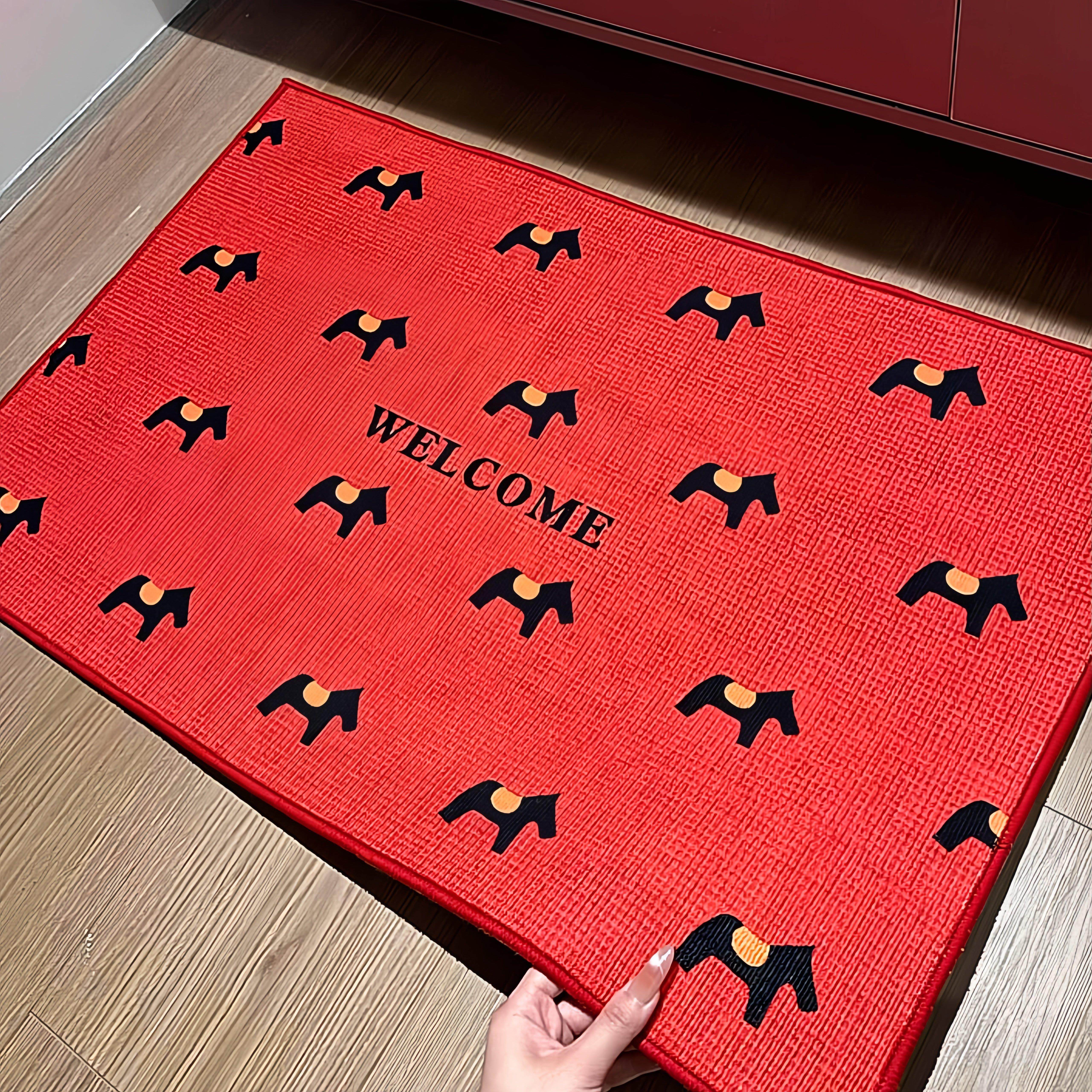 马年入户门圈绒地垫玄关加厚耐磨耐脏门垫家用喜庆防滑易打理脚垫,家庭/个人清洁工具,地垫,淘宝优惠券,粉丝福利购,淘宝优惠卷