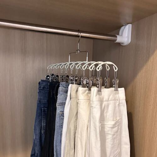 不锈钢多夹子裤夹衣架