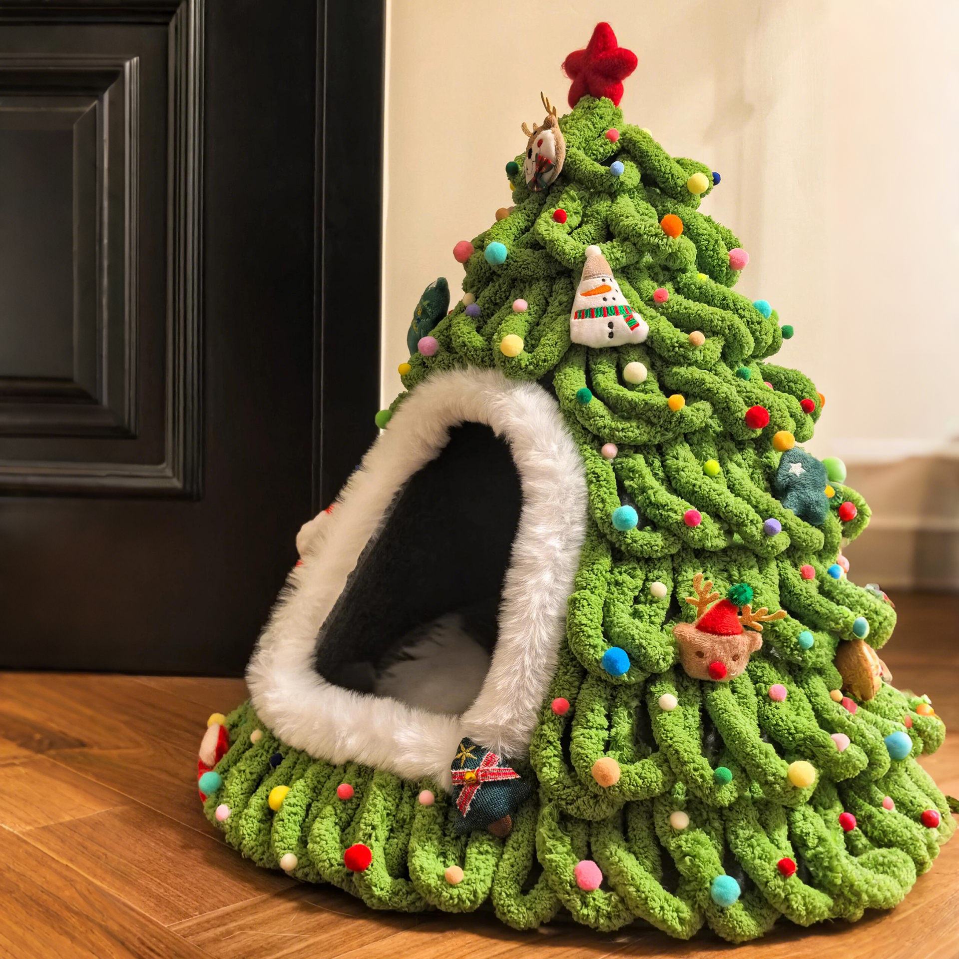 圣诞树猫窝冬季diy手工