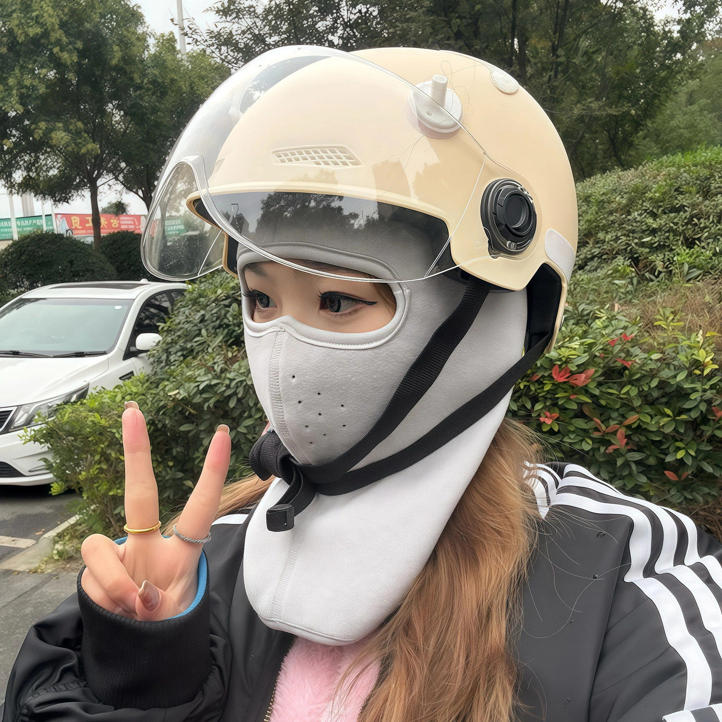冬季骑行面罩护耳防冻透气脸基尼户外骑车包颈护脸防风三合一口罩