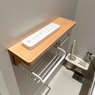 壁挂式卫生间纸巾盒浴室实木抽纸卷纸收纳架免打孔厕所厕纸收纳盒